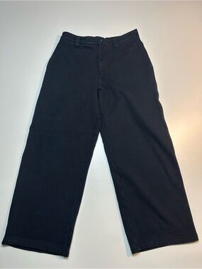 Tna Aritzia Black Wide Leg Chino Trousers Workwear Casual Pants